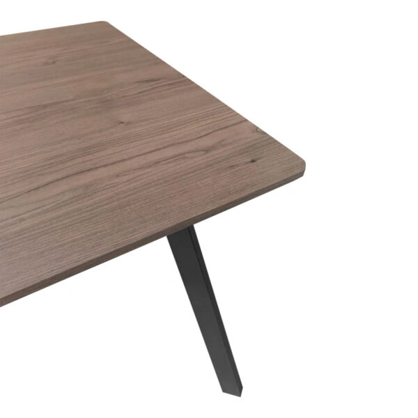 Τραπέζι Squaro  καρυδί mdf με μαύρα μεταλλικά πόδια 80x80x75εκ