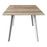 Τραπέζι Squaro sonoma mdf με λευκά μεταλλικά πόδια 80x80x75εκ