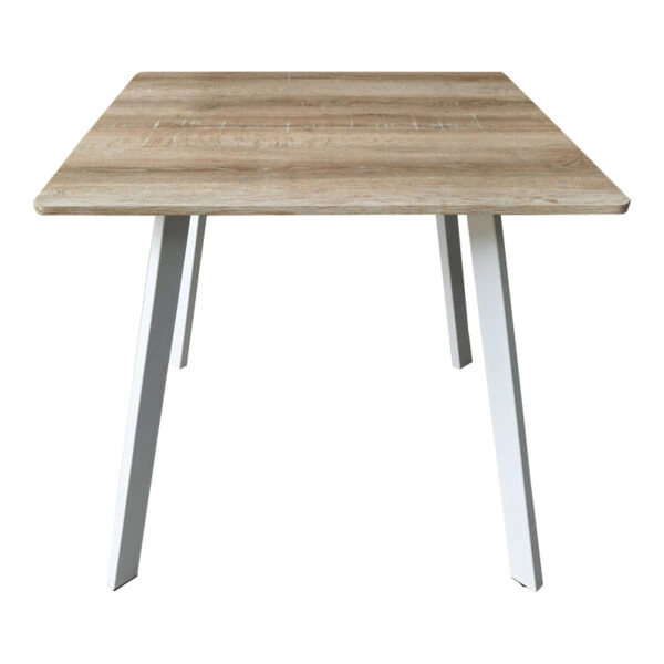 Τραπέζι Squaro sonoma mdf με λευκά μεταλλικά πόδια 80x80x75εκ