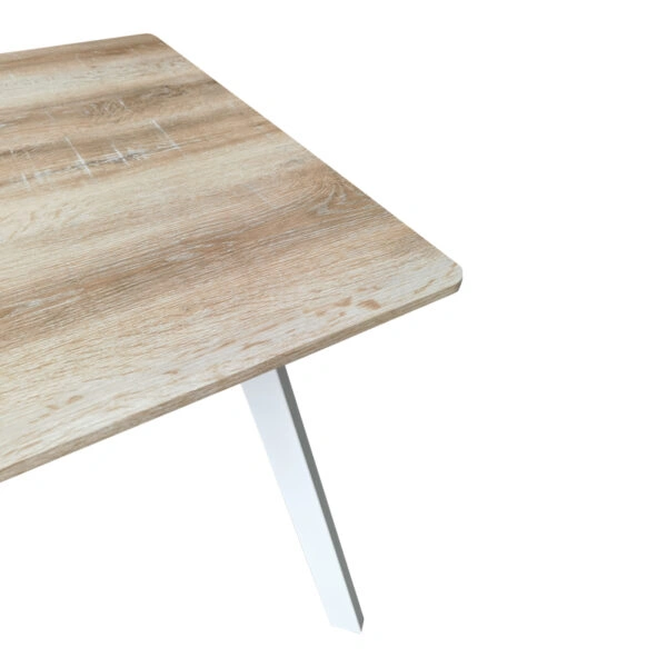Τραπέζι Squaro sonoma mdf με λευκά μεταλλικά πόδια 80x80x75εκ
