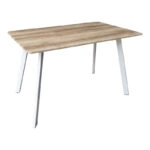 Τραπέζι Squaro  sonoma mdf με λευκά μεταλλικά πόδια 120x70x75εκ
