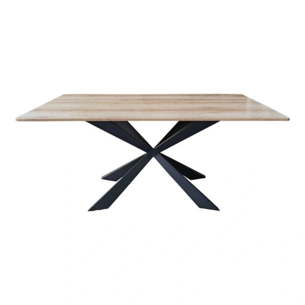 Τραπέζι Aragne  sonoma mdf με μαύρα μεταλλικά πόδια 160x90x75εκ