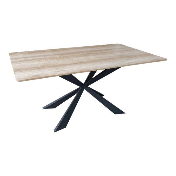 Τραπέζι Aragne  sonoma mdf με μαύρα μεταλλικά πόδια 160x90x75εκ