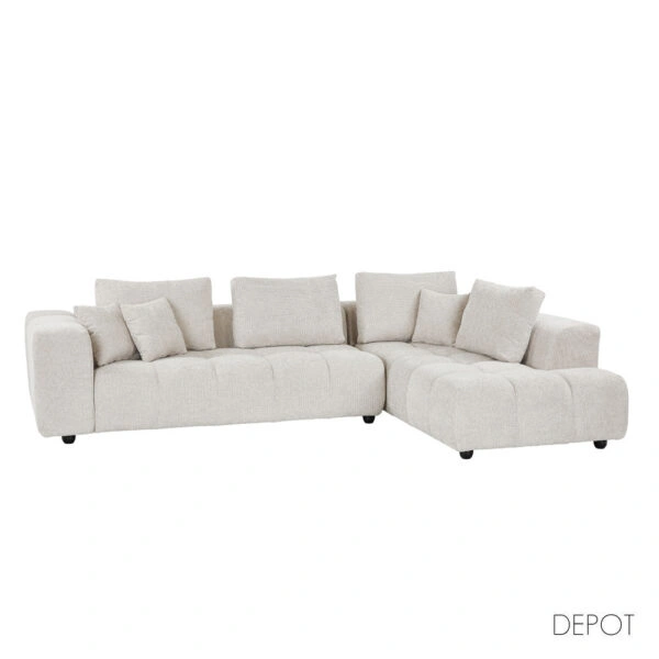 TOMOS ΚΑΝΑΠΕΣ ΓΩΝΙΑ ΔΕΞΙΑ BEIGE LEGASY 15 298x200x85cm