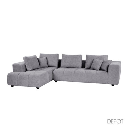 TOMOS ΚΑΝΑΠΕΣ ΓΩΝΙΑ ΑΡΙΣΤΕΡΗ ΓΚΡΙ LEGASY 18 298x200x85cm