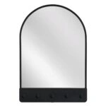 Curtain Ξύλινος Καφέ Καθρέπτης Τοίχου 130cm