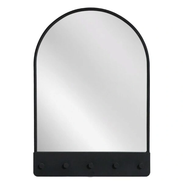 Curtain Ξύλινος Καφέ Καθρέπτης Τοίχου 130cm