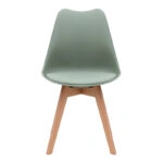 Καρέκλα τραπεζαρίας Viva Megapap PP - PU φυστικί - ξύλινο φυσικό πόδι 48,5x54x80εκ.