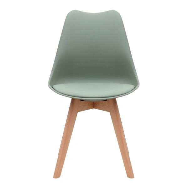 Καρέκλα τραπεζαρίας Viva Megapap PP - PU φυστικί - ξύλινο φυσικό πόδι 48,5x54x80εκ.