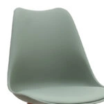 Καρέκλα τραπεζαρίας Viva Megapap PP - PU φυστικί - ξύλινο φυσικό πόδι 48,5x54x80εκ.