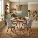 Καρέκλα τραπεζαρίας Viva Megapap PP - PU cappuccino - ξύλινο φυσικό πόδι 48,5x54x80εκ.