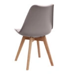 Καρέκλα τραπεζαρίας Viva Megapap PP - PU cappuccino - ξύλινο φυσικό πόδι 48,5x54x80εκ.