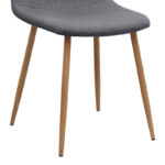 Καρέκλα τραπεζαρίας Iris Megapap γκρι ύφασμα - μεταλλικό φυσικό πόδι 43x50x85εκ.