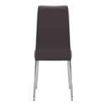 Καρέκλα τραπεζαρίας Rosa Megapap καφέ PU - μεταλλικό πόδι χρωμίου 41x48x98εκ.