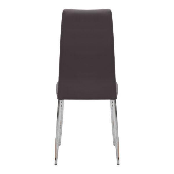 Καρέκλα τραπεζαρίας Rosa Megapap καφέ PU - μεταλλικό πόδι χρωμίου 41x48x98εκ.