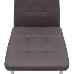 Καρέκλα τραπεζαρίας Rosa Megapap καφέ PU - μεταλλικό πόδι χρωμίου 41x48x98εκ.