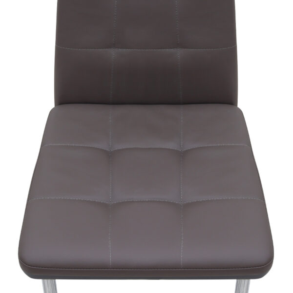 Καρέκλα τραπεζαρίας Rosa Megapap καφέ PU - μεταλλικό πόδι χρωμίου 41x48x98εκ.