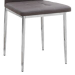 Καρέκλα τραπεζαρίας Rosa Megapap καφέ PU - μεταλλικό πόδι χρωμίου 41x48x98εκ.