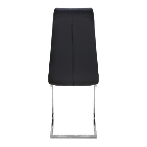 Καρέκλα τραπεζαρίας Vela Megapap μαύρο PU - μεταλλική βάση χρωμίου 41x61x107εκ.