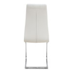 Καρέκλα τραπεζαρίας Vela Megapap λευκό PU - μεταλλική βάση χρωμίου 41x61x107εκ.