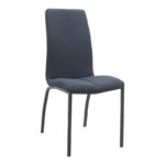 Καρέκλα τραπεζαρίας Fina Megapap ανθρακί ύφασμα - μεταλλικό μαύρο πόδι 43x58x95εκ.