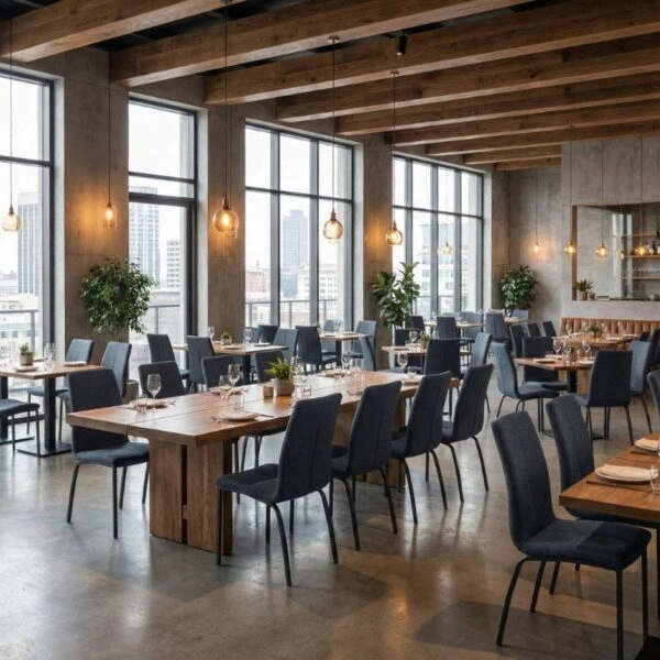 Καρέκλα τραπεζαρίας Fina Megapap ανθρακί ύφασμα - μεταλλικό μαύρο πόδι 43x58x95εκ.