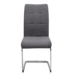 Καρέκλα τραπεζαρίας Laura Megapap γκρι ύφασμα - μεταλλική βάση χρωμίου 42x58x98εκ.