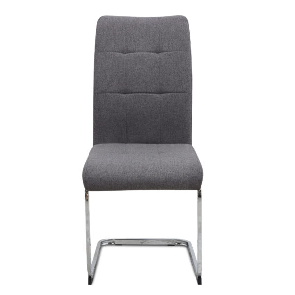 Καρέκλα τραπεζαρίας Laura Megapap γκρι ύφασμα - μεταλλική βάση χρωμίου 42x58x98εκ.