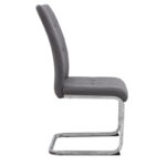 Καρέκλα τραπεζαρίας Laura Megapap γκρι ύφασμα - μεταλλική βάση χρωμίου 42x58x98εκ.