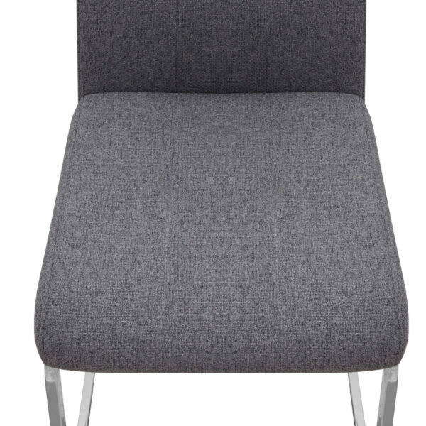 Καρέκλα τραπεζαρίας Laura Megapap γκρι ύφασμα - μεταλλική βάση χρωμίου 42x58x98εκ.
