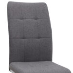 Καρέκλα τραπεζαρίας Laura Megapap γκρι ύφασμα - μεταλλική βάση χρωμίου 42x58x98εκ.