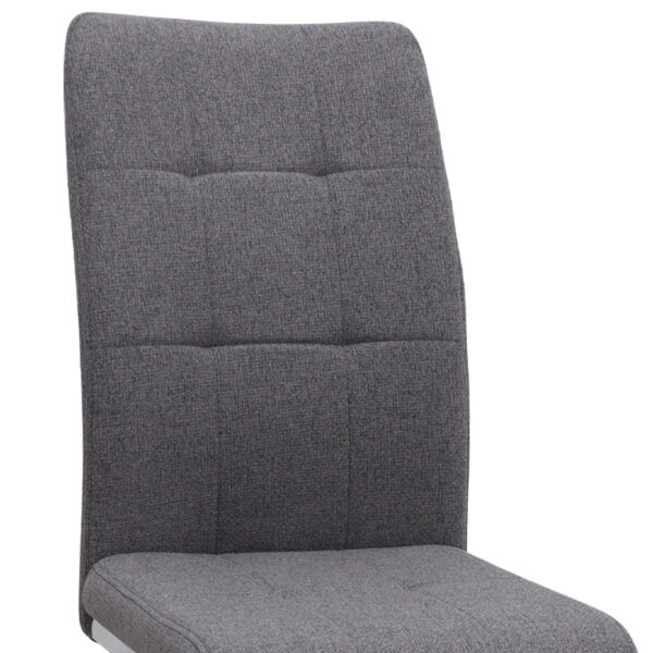 Καρέκλα τραπεζαρίας Laura Megapap γκρι ύφασμα - μεταλλική βάση χρωμίου 42x58x98εκ.