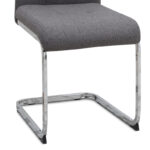 Καρέκλα τραπεζαρίας Laura Megapap γκρι ύφασμα - μεταλλική βάση χρωμίου 42x58x98εκ.