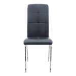 Καρέκλα τραπεζαρίας Alma Megapap μαύρο PU - μεταλλικό πόδι χρωμίου 42x53x97εκ.