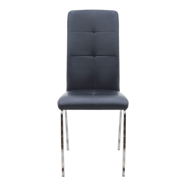 Καρέκλα τραπεζαρίας Alma Megapap μαύρο PU - μεταλλικό πόδι χρωμίου 42x53x97εκ.