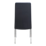 Καρέκλα τραπεζαρίας Alma Megapap μαύρο PU - μεταλλικό πόδι χρωμίου 42x53x97εκ.