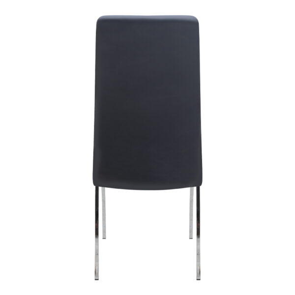 Καρέκλα τραπεζαρίας Alma Megapap μαύρο PU - μεταλλικό πόδι χρωμίου 42x53x97εκ.