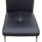 Καρέκλα τραπεζαρίας Alma Megapap μαύρο PU - μεταλλικό πόδι χρωμίου 42x53x97εκ.