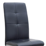 Καρέκλα τραπεζαρίας Alma Megapap μαύρο PU - μεταλλικό πόδι χρωμίου 42x53x97εκ.