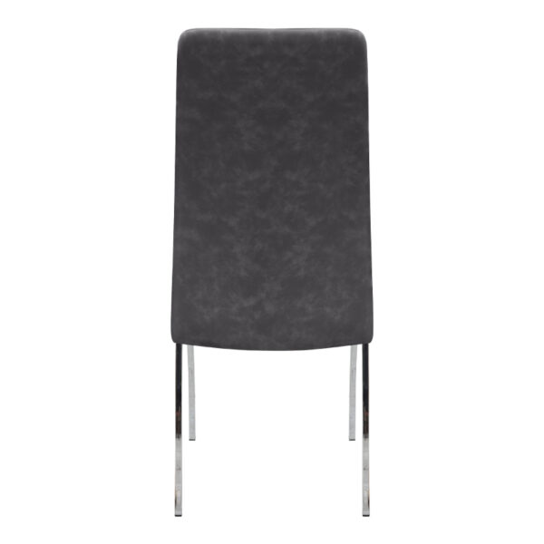 Καρέκλα τραπεζαρίας Alma Megapap γκρι PU - μεταλλικό πόδι χρωμίου 42x53x97εκ.