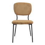 Καρέκλα τραπεζαρίας Kevin Megapap μουσταρδί ύφασμα - μεταλλικό μαύρο πόδι 48x51x87εκ.