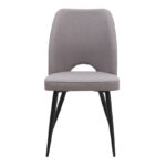 Καρέκλα τραπεζαρίας Christy Megapap μπεζ ύφασμα - μεταλλικό μαύρο πόδι 47x59x90εκ.