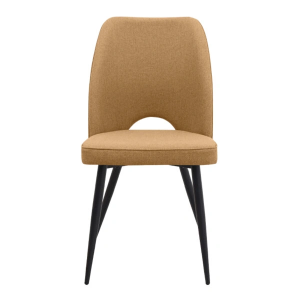 Καρέκλα τραπεζαρίας Christy Megapap μουσταρδί ύφασμα - μεταλλικό μαύρο πόδι 47x59x90εκ.