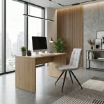 Καρέκλα τραπεζαρίας Bianca Megapap μπεζ ύφασμα - μεταλλικό μαύρο πόδι 43x56x84εκ.