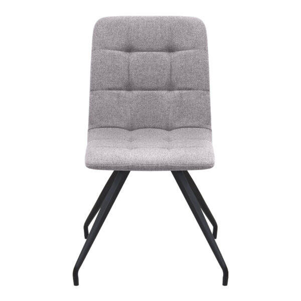 Καρέκλα τραπεζαρίας Bianca Megapap μπεζ ύφασμα - μεταλλικό μαύρο πόδι 43x56x84εκ.