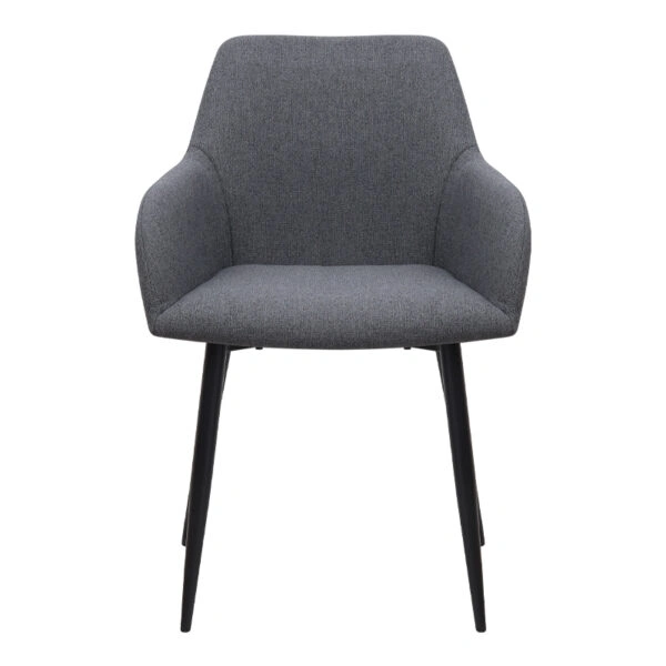 Πολυθρόνα τραπεζαρίας Monica Megapap γκρι ύφασμα - μεταλλικό μαύρο πόδι 54x57x84εκ.