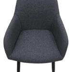 Πολυθρόνα τραπεζαρίας Monica Megapap γκρι ύφασμα - μεταλλικό μαύρο πόδι 54x57x84εκ.