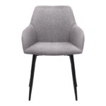 Πολυθρόνα τραπεζαρίας Monica Megapap μπεζ ύφασμα - μεταλλικό μαύρο πόδι 54x57x84εκ.