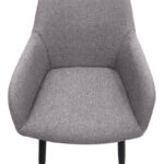 Πολυθρόνα τραπεζαρίας Monica Megapap μπεζ ύφασμα - μεταλλικό μαύρο πόδι 54x57x84εκ.