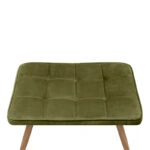 Πολυθρόνα - Μπερζέρα με υποπόδιο Lily Megapap λαδί βελούδο - μεταλλικό πόδι χρώμα φυσικό 70x62x98εκ.